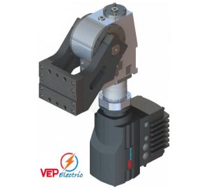 Electric motor: 400V voltage with encoder -SEW / -Lenze / - AMK (according to OEM specifications). Worm gear. Variable opening angle: 0° to 135°. Time swivel movement 0° to 135° → 4sec. Max. load torque: 500 Nm. Holding torque: 2000 Nm. Brake integrated in the electric motor (accessory). Swivel movement with programmable intermediate stops. Interchangeable with pneumatic swivel unit. Weight : 61 Kg.